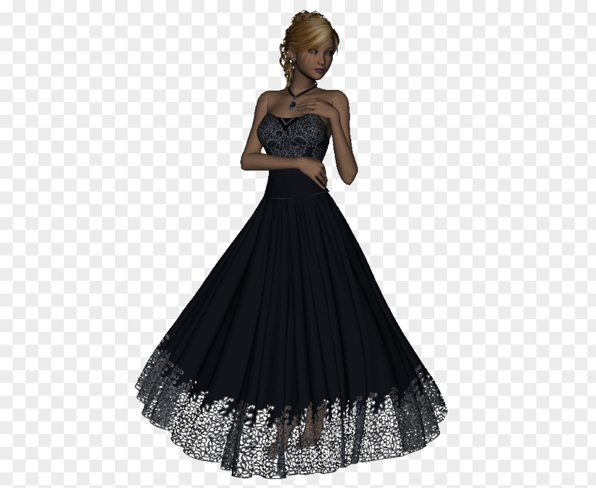 Oliva Little Black Dress Gown Shoulder Litex šaty Dámské S Křidélkovým Rukávem. 90304901 černá M PNG