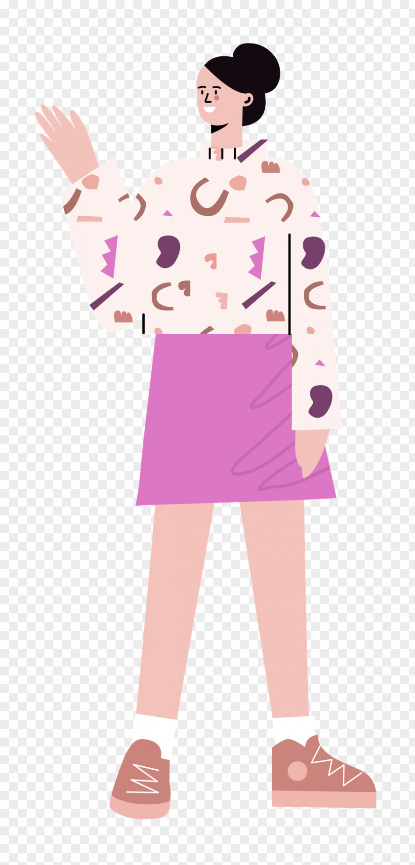 Standing Skirt Woman PNG