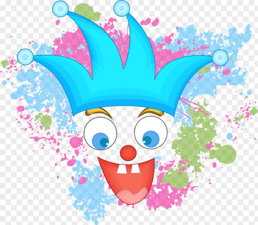 Vector Circus Clown Cartoon Illustration PNG