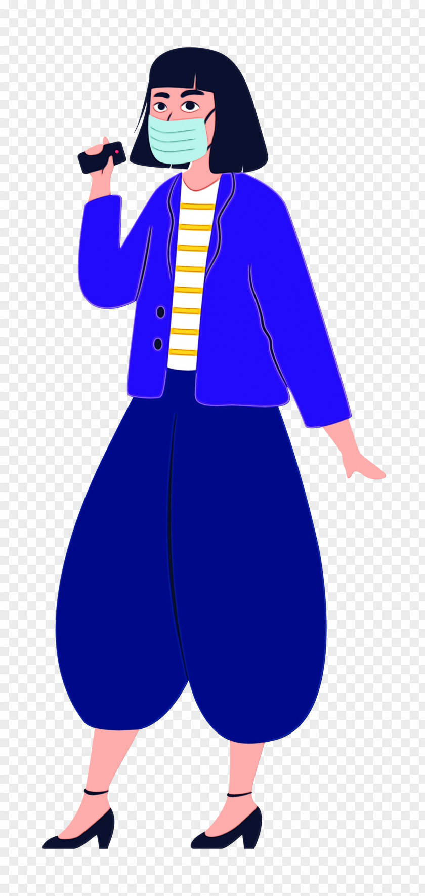 Cartoon Character Outerwear / M Cobalt Blue PNG
