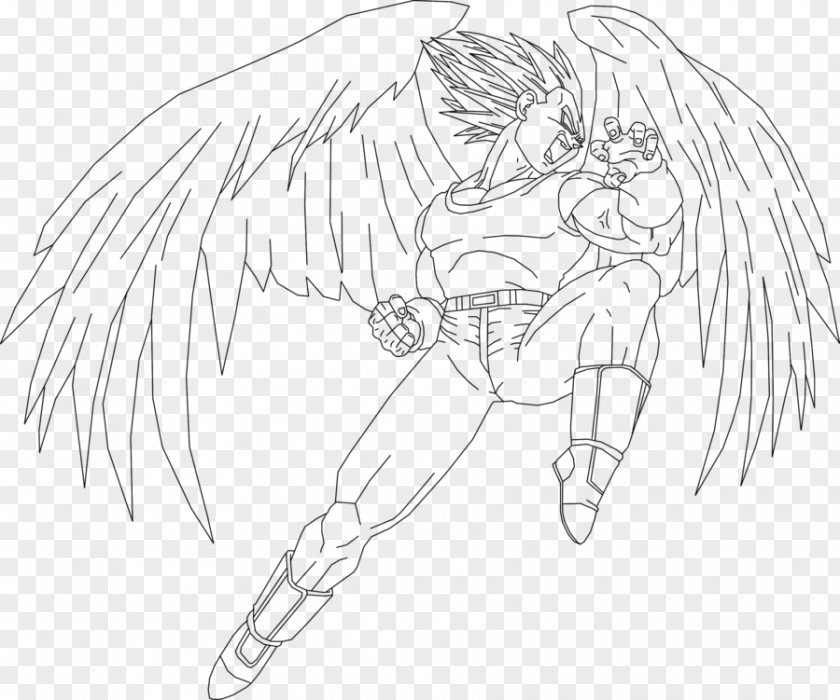 Angel Of God Pictures Line Art Vegeta Super Saiyan Sketch PNG