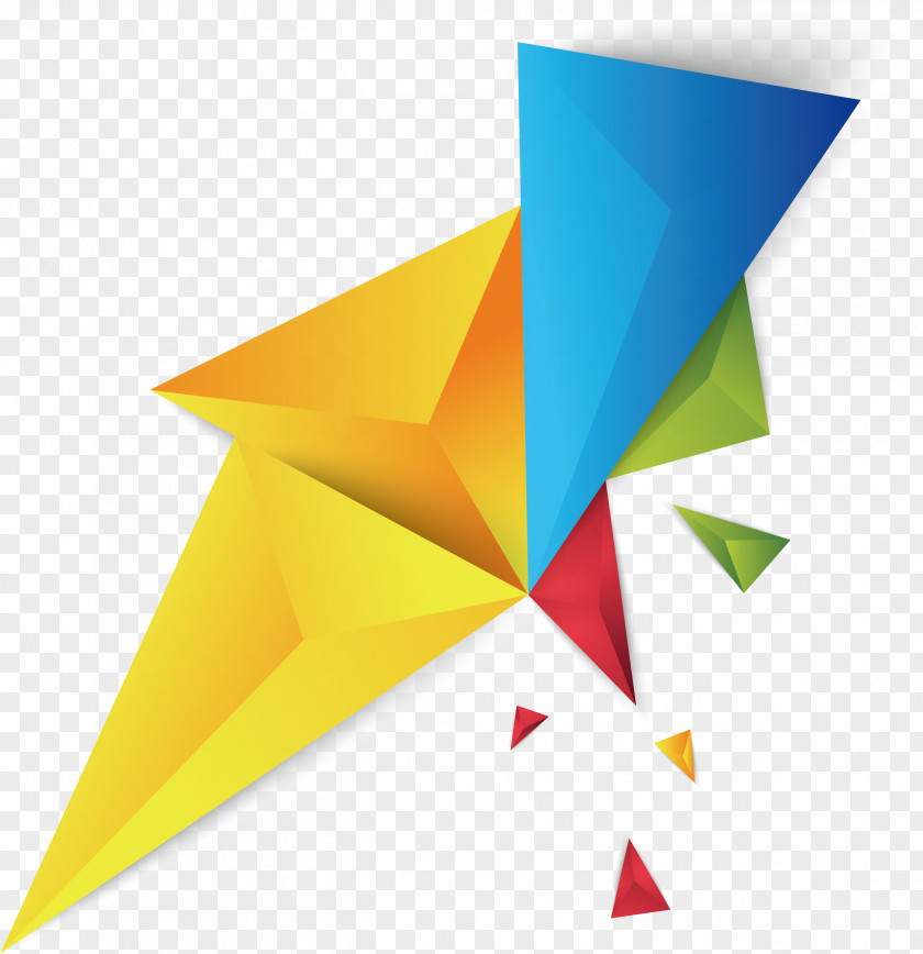 Color Triangle Geometry Shard PNG