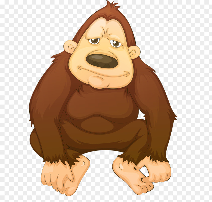 Cute Gorilla Ape Illustration PNG