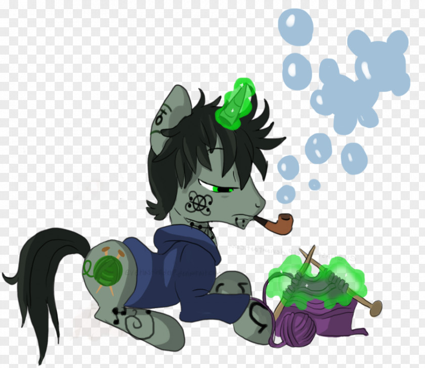 Mourning Horse Cartoon Green Legendary Creature PNG