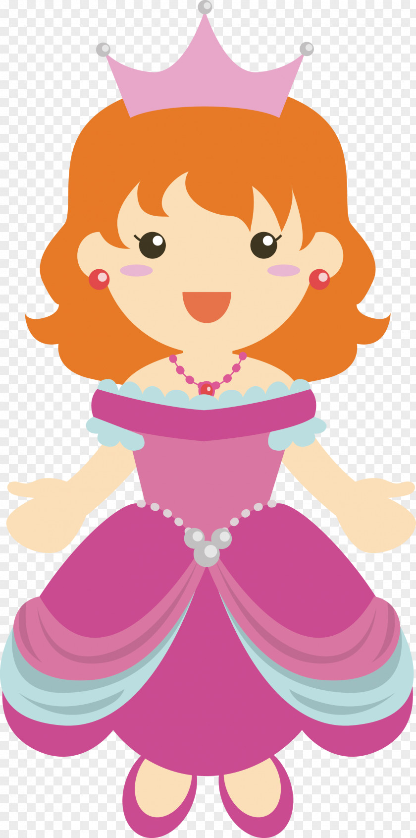 Princess Vector Cartoon Drawing PNG