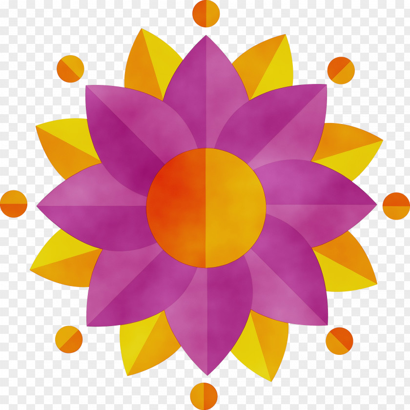 Circle Petal Pattern Yellow Symmetry PNG