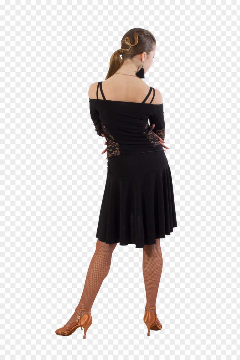 Dress Little Black Waist Skirt Shoulder PNG