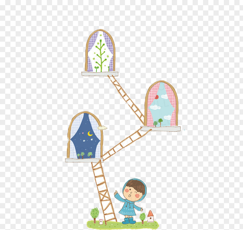 Ladders Window Stairs Cartoon PNG