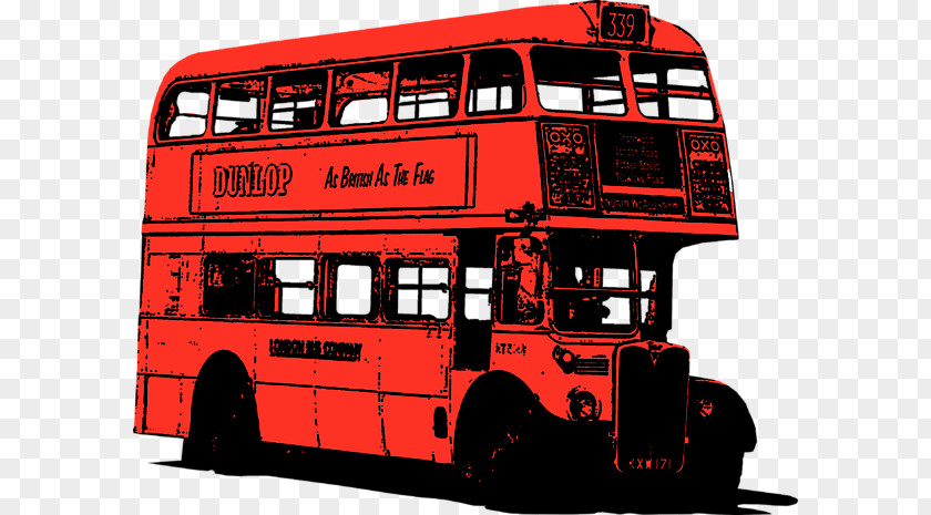 London Bus Double-decker Buses Tour Service Sticker PNG