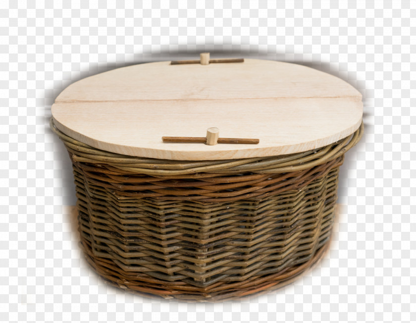 Willow Bark Wicker Coffin Urn Basket PNG