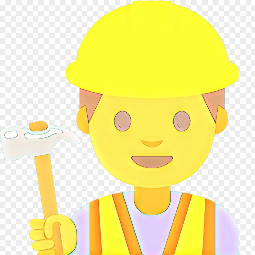 Smile Construction Worker Hat Cartoon PNG