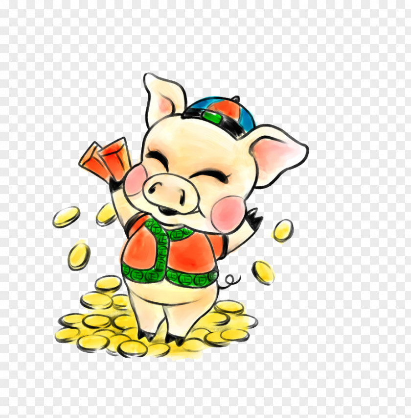 Throw Gold Coin Cartoon Piglets Chinese Zodiac Horoscope Rat Pig PNG