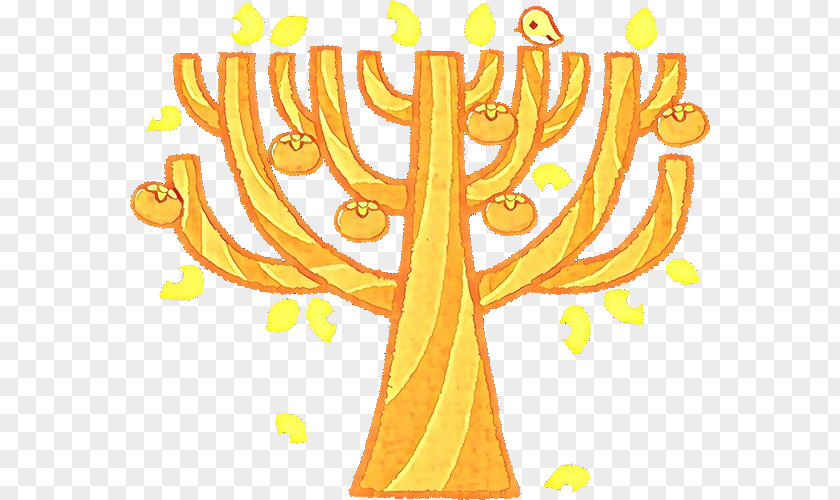 Candle Holder Menorah Yellow PNG