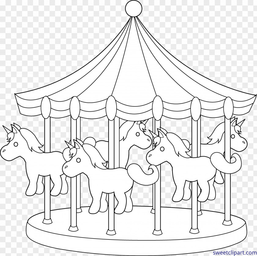 Caurosel Outline Drawing Carousel Clip Art Image Free Content PNG
