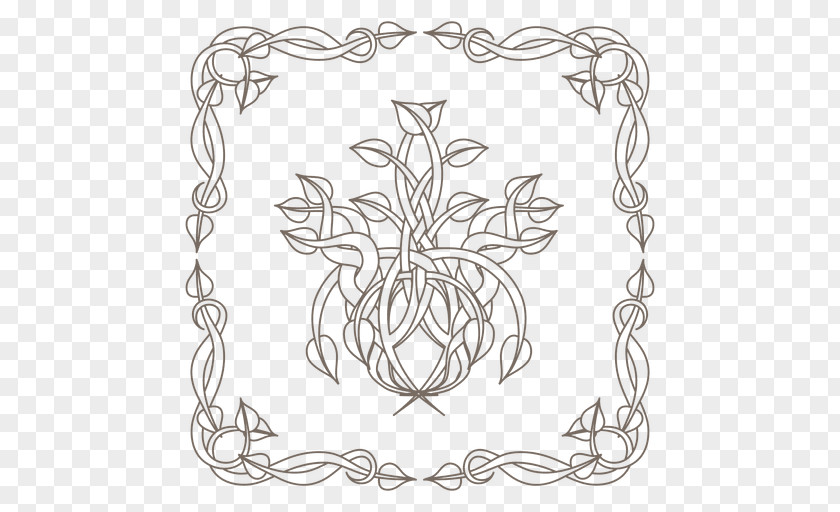 Curly Floral Design PNG