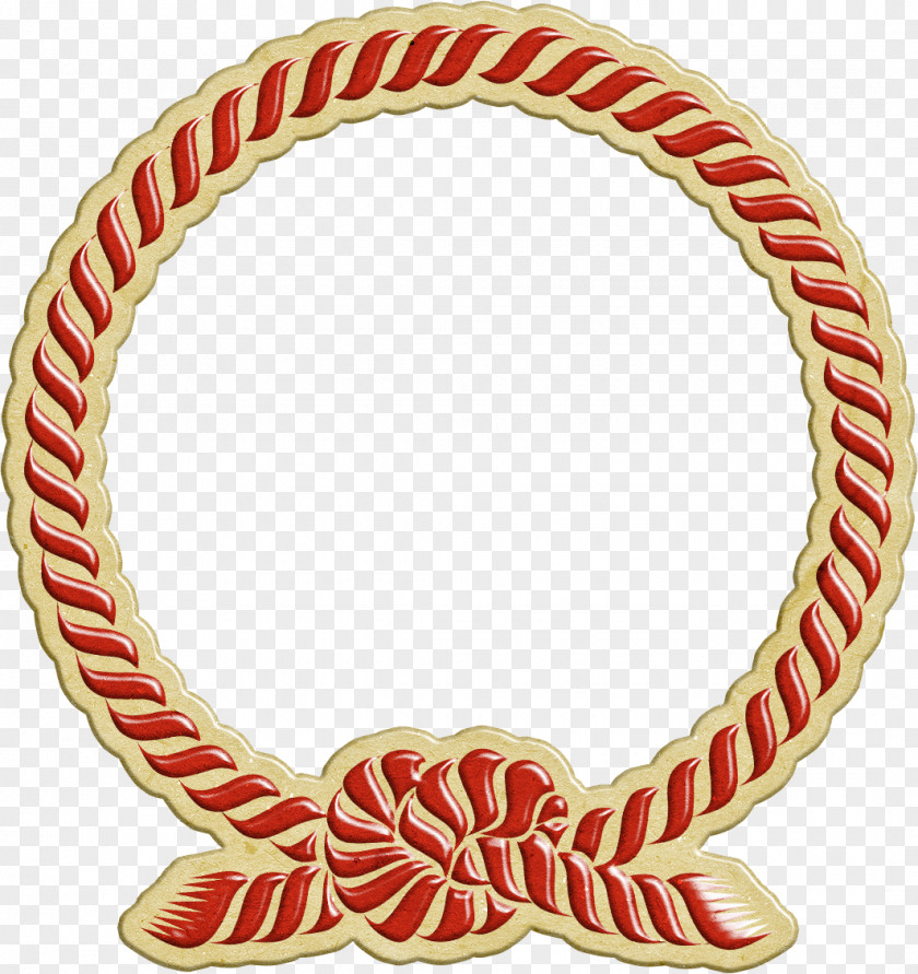 Red Frame Rope Circle Knot Clip Art PNG