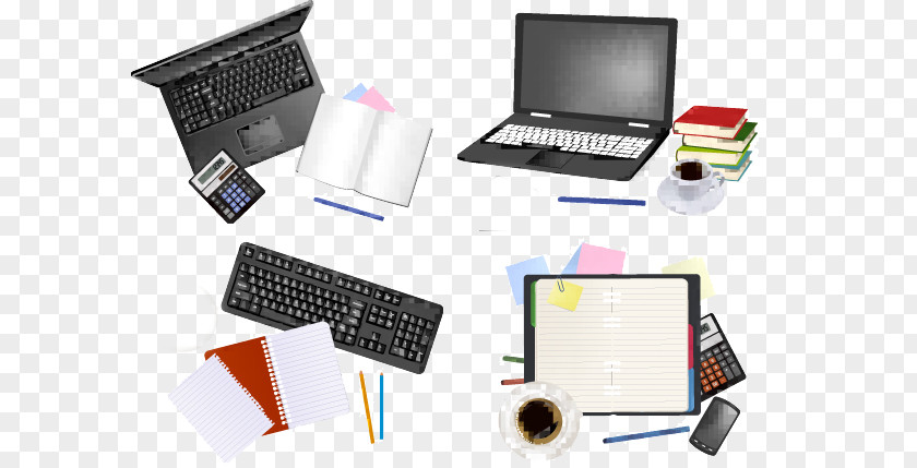 Computer Office Supplies Illustration PNG