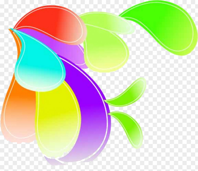 Multi-colored Water Droplets Drop Clip Art PNG