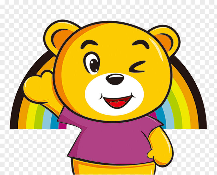 Rainbow Bear Behind Cartoon Download Child PNG