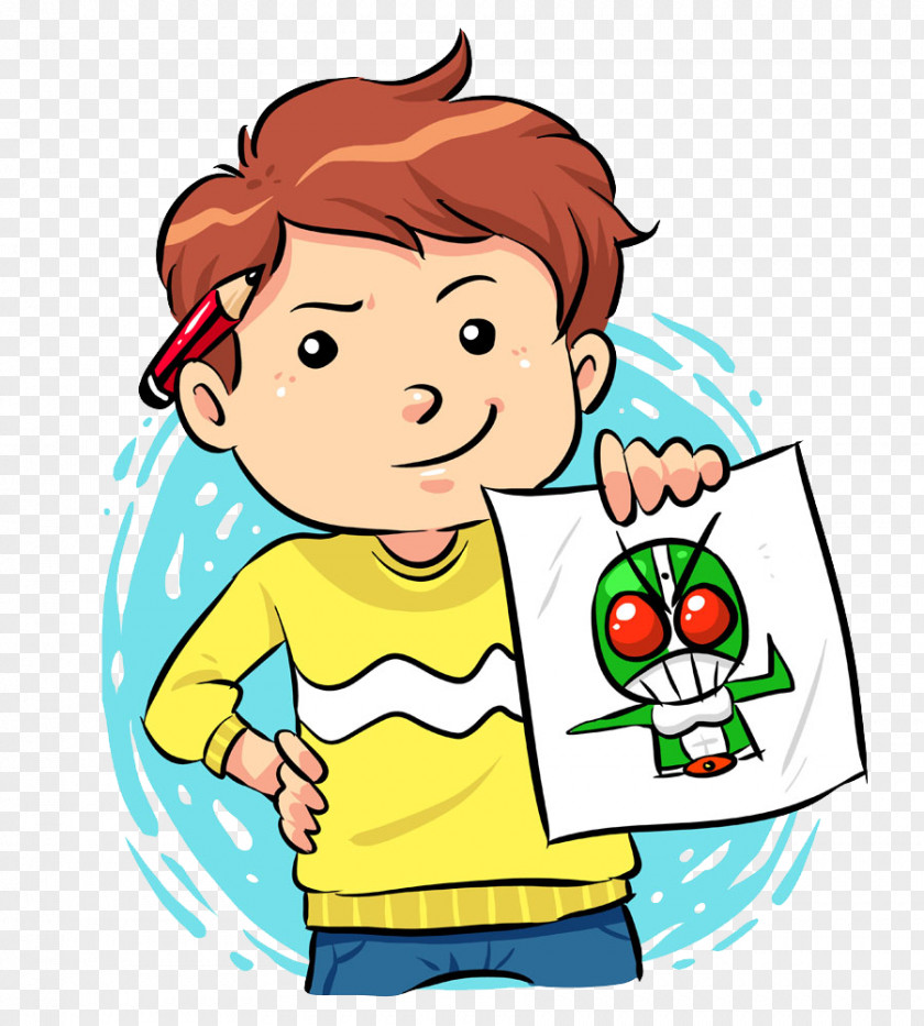 Boy Grasshopper Picture Material Child Stock Illustration PNG