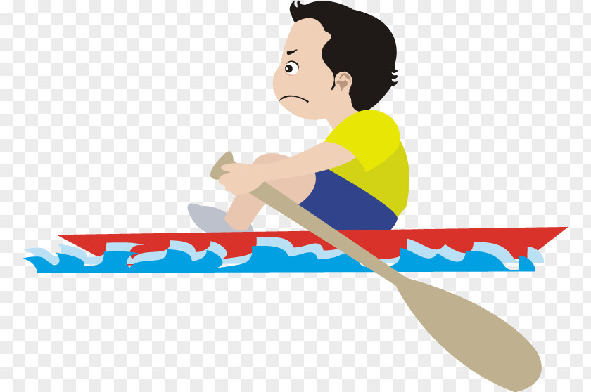 Cartoon Character Rowing Clip Art PNG