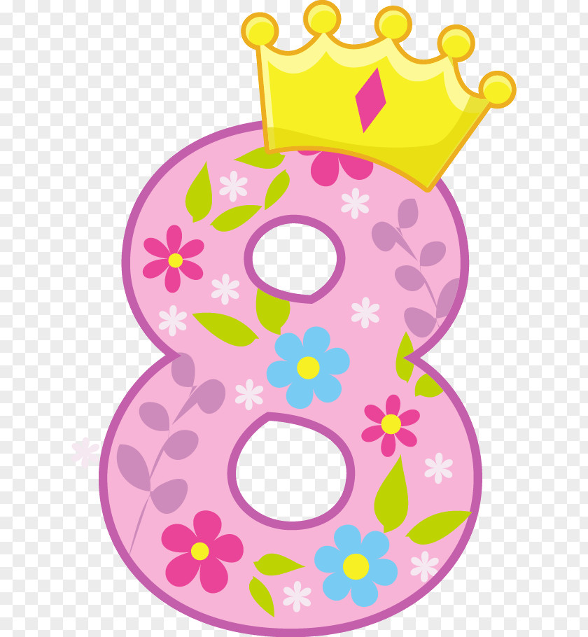 Princess Crown Birthday Cake Number Party Clip Art PNG