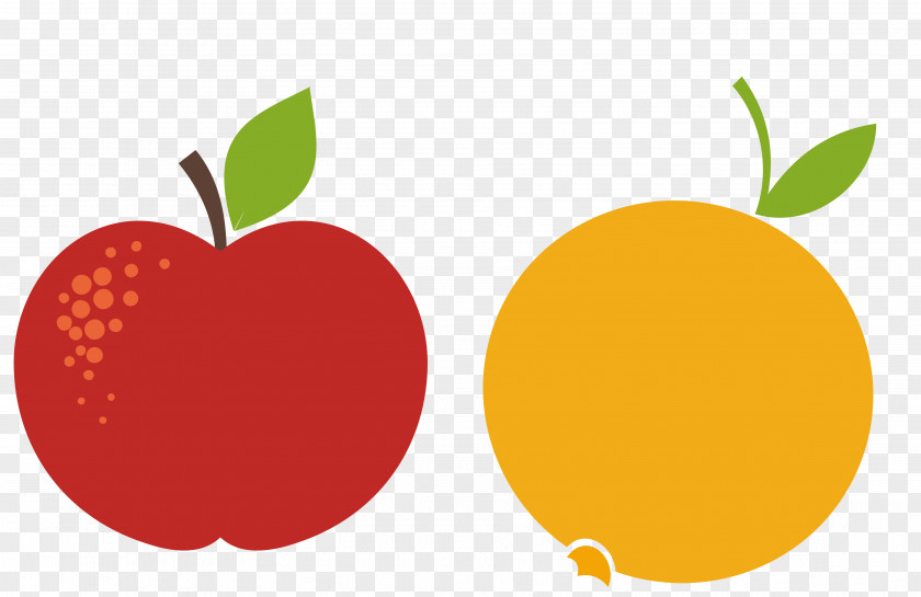Vector Red And Yellow Apples Oranges Apple Orange PNG