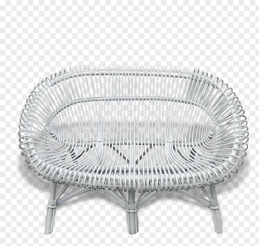 Wicker Rattan Basket Banquette Couch PNG