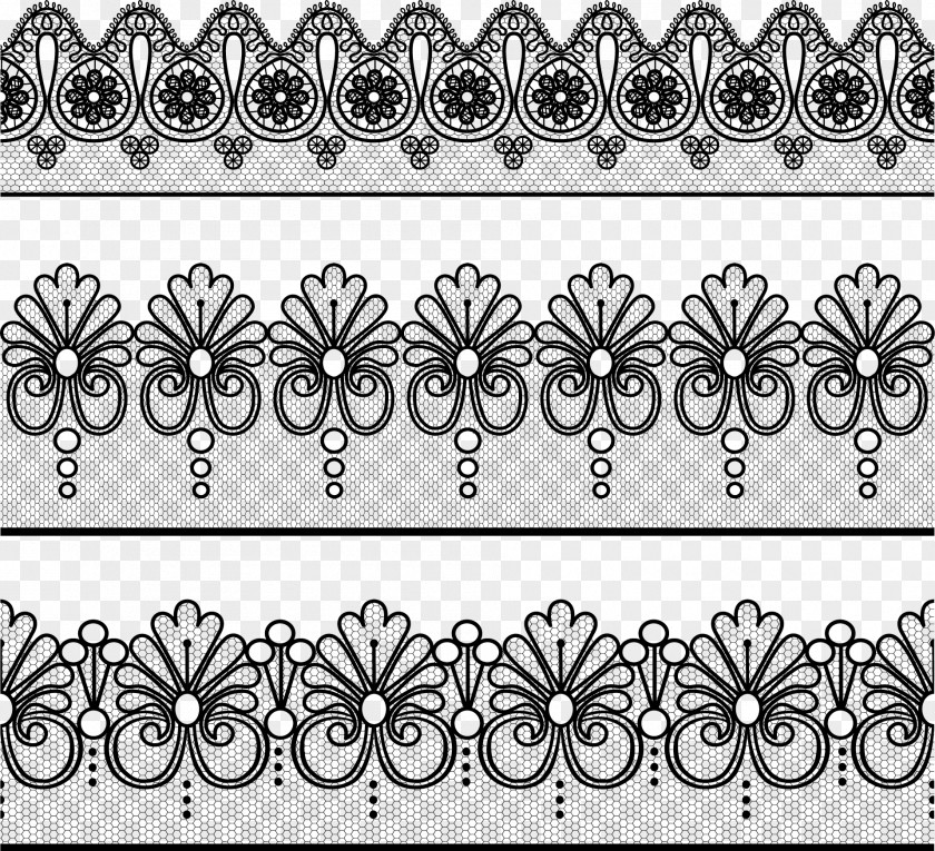 Black Lace Edge Euclidean Vector PNG