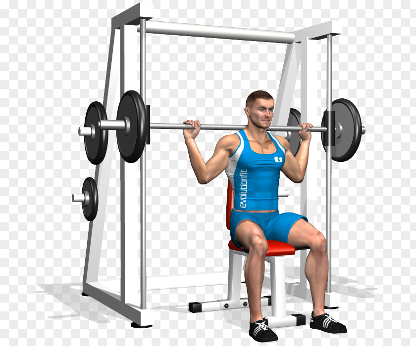 Smith Machine Overhead Press Barbell Powerlifting Shoulder Squat PNG