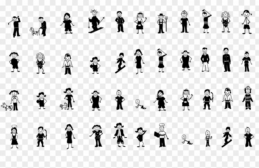 Stick Figure Family Human Behavior Cartoon Homo Sapiens White Font PNG
