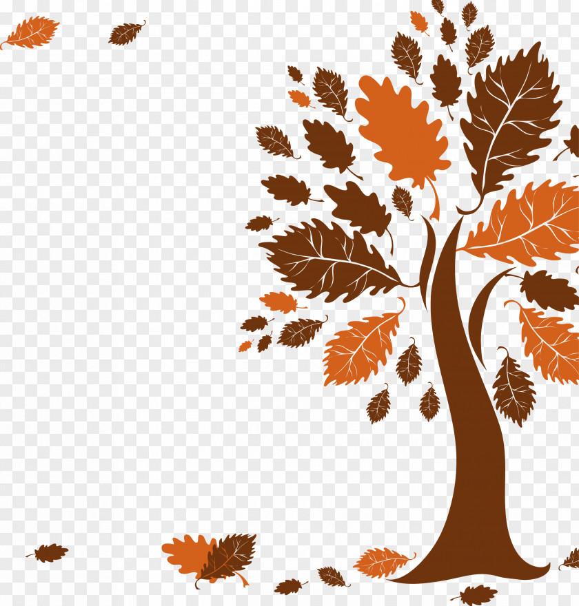 Cartoon Tree Autumn Abstract Art Wallpaper PNG