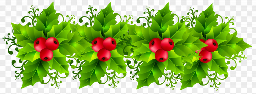 Christmas Holly Garland Transparent Clip Art Image Wreath PNG