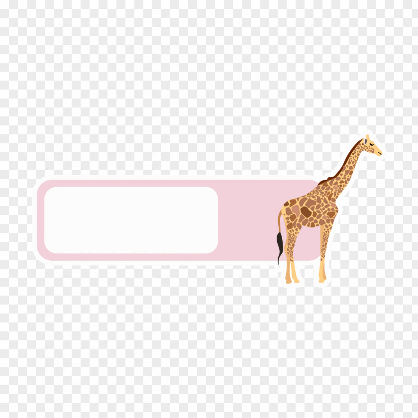 Pink Giraffe Animal Language Box Clip Art PNG