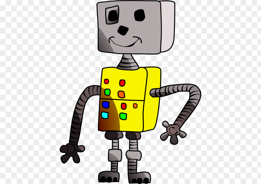 Yellow Robot Boy Smile Clip Art PNG