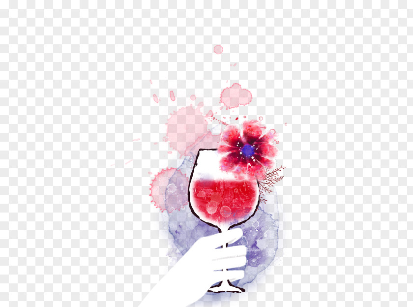 And Hand-painted Wine Red PNG