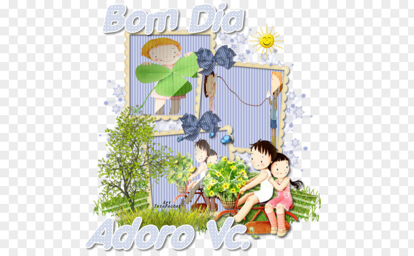 Bom Dia Floral Design Clip Art Illustration PNG