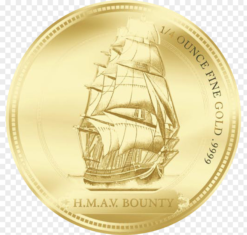 Coin Mutiny On The Bounty Gold Pitcairn Islands PNG