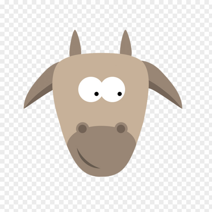 Grey Goat Head Pull Material Free Cartoon Animal PNG