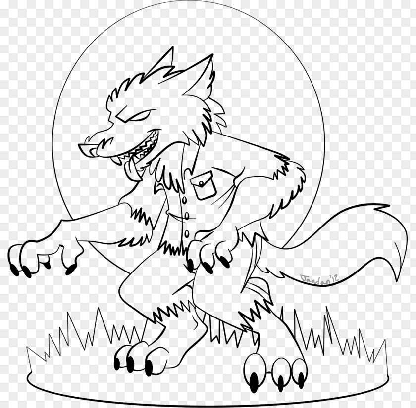 Line Art Tattoo Cartoon Werewolf PNG