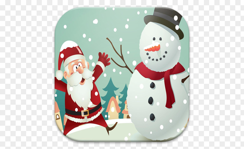 Santa Claus Snowman Christmas Day Image Card PNG