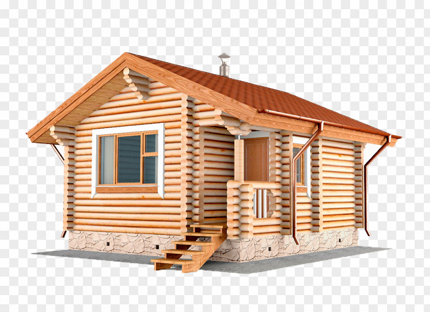 Cottage House Building Facade Log Cabin Hut PNG