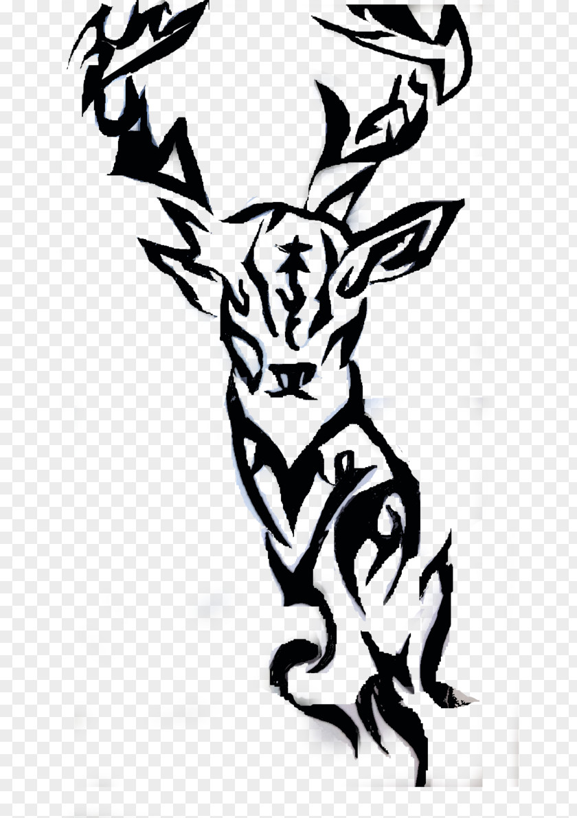Tribal Deer Head Tattoos Koi White-tailed Elk Tattoo PNG