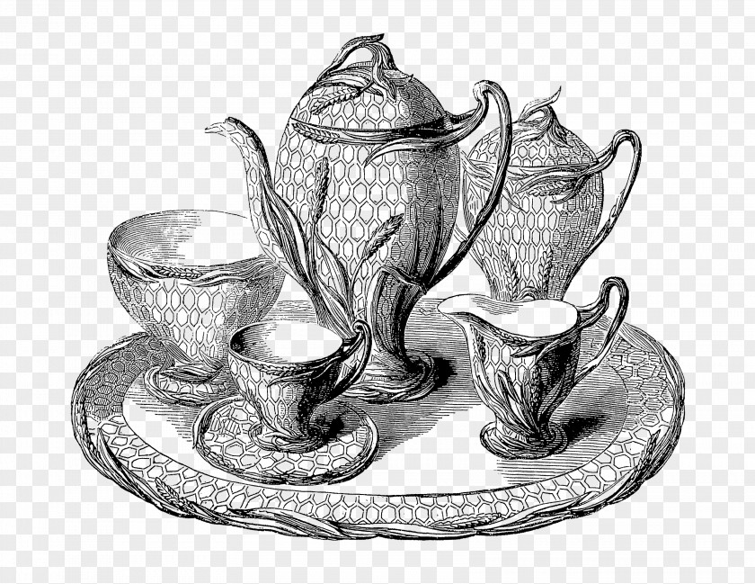 Tea Set Victorian Era Drawing Clip Art PNG