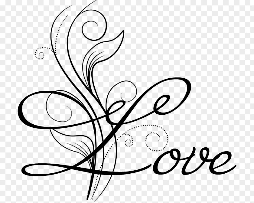 Word Floral Design Love Drawing Cursive Art PNG