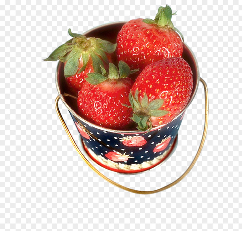 A Bucket Of Strawberries Strawberry Milkshake Fruit PNG