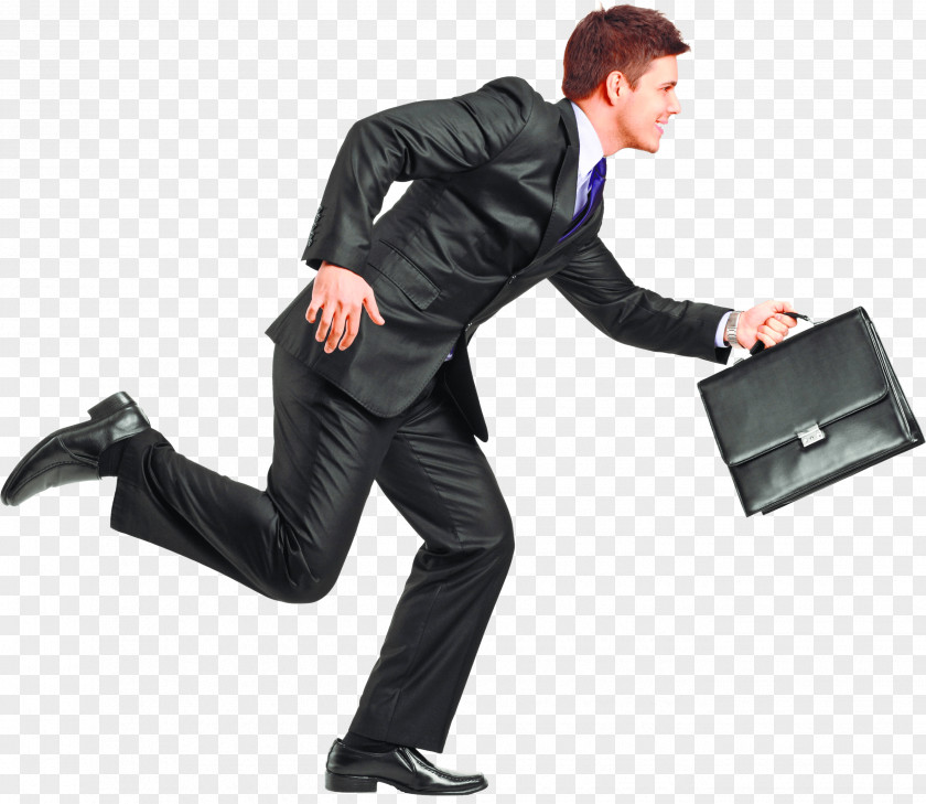 Running Businessman PNG Businessman, man running while holding briedcase clipart PNG
