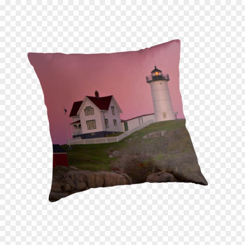 Sky Sunset Cape Neddick Light Throw Pillows Cushion Lighthouse PNG