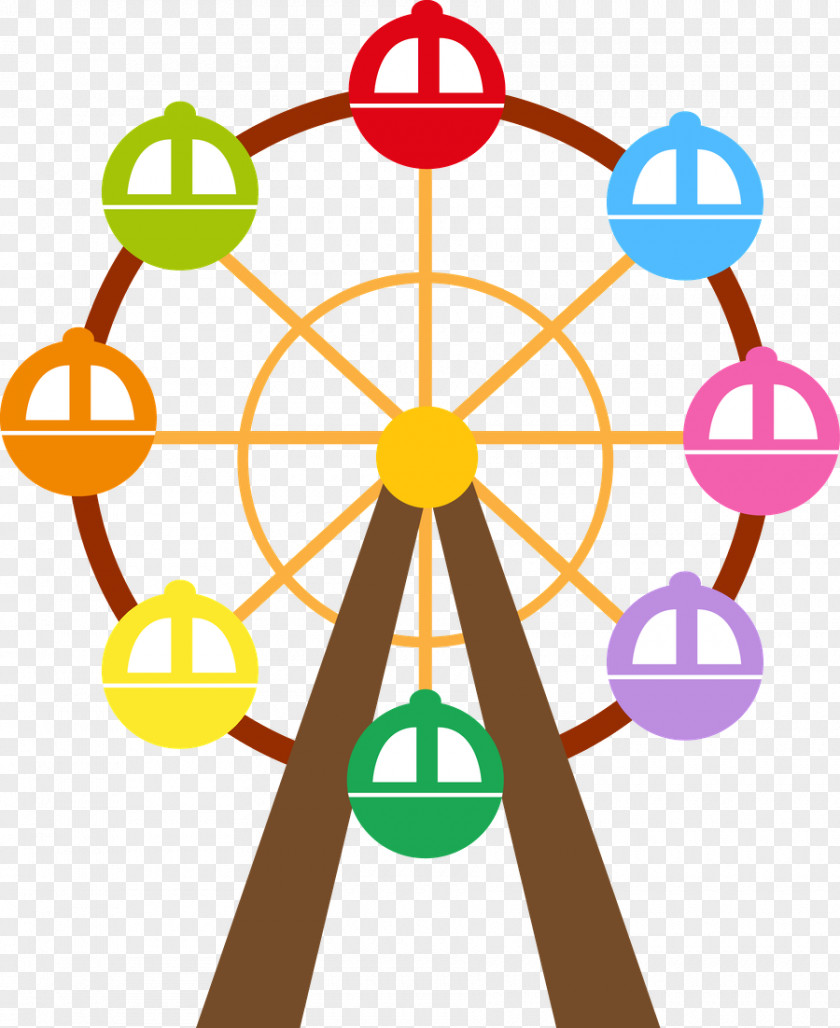 Carnival Theme Ferris Wheel Clip Art PNG
