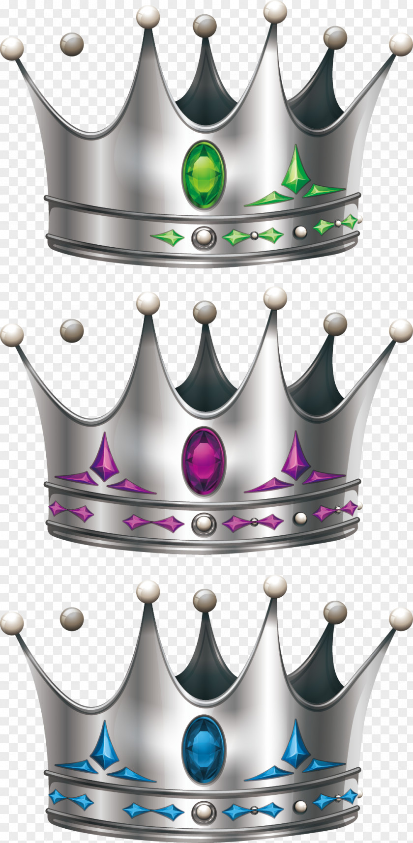 Silver Crown Vector Gemstone Royalty-free Gold PNG